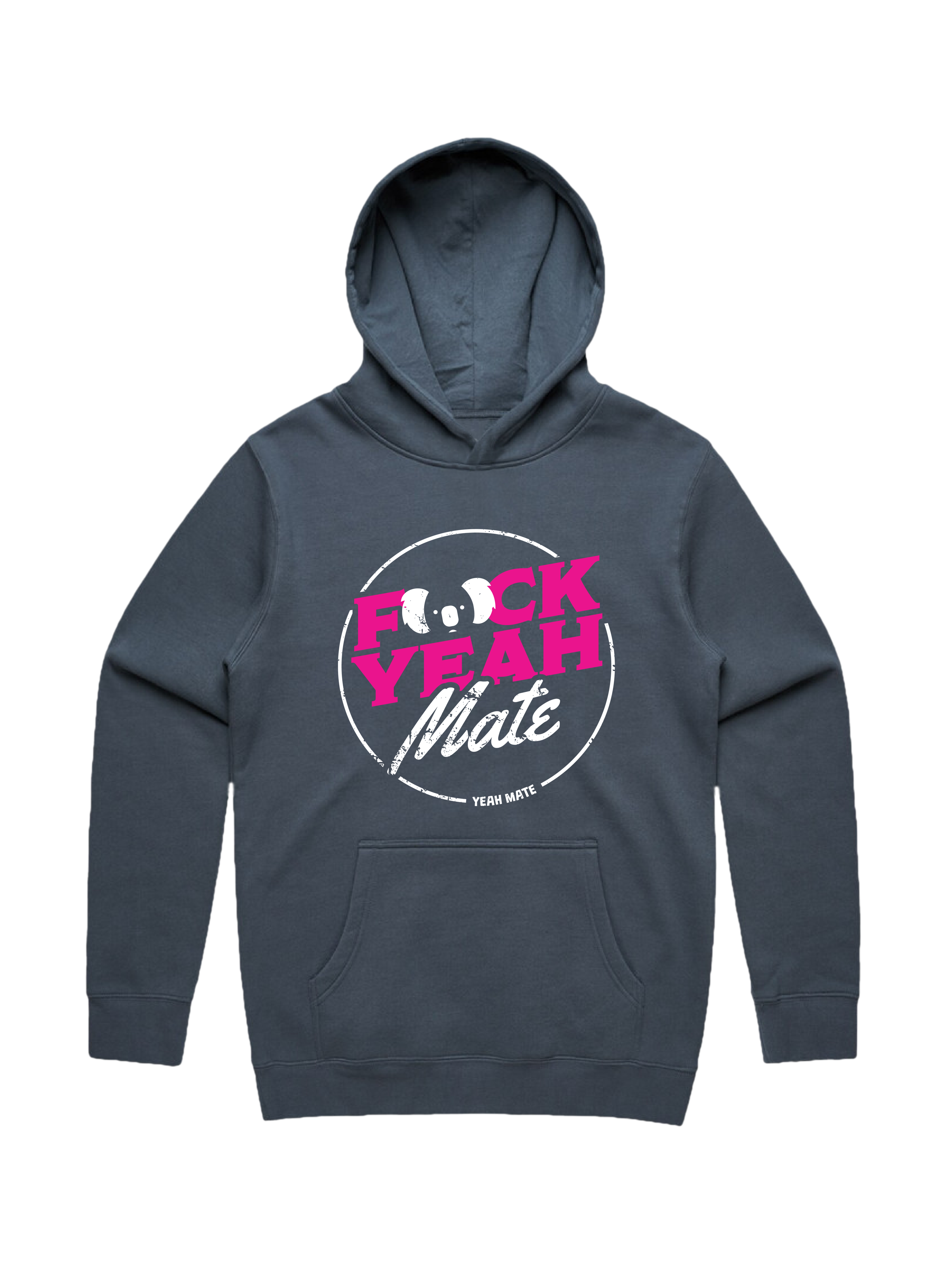 Premium Cotton Hoodie - Unisex Fit - F🐨ck Yeah Mate™ 2 - Petrol Blue - Yeah Mate Freestyle™ Clothing

