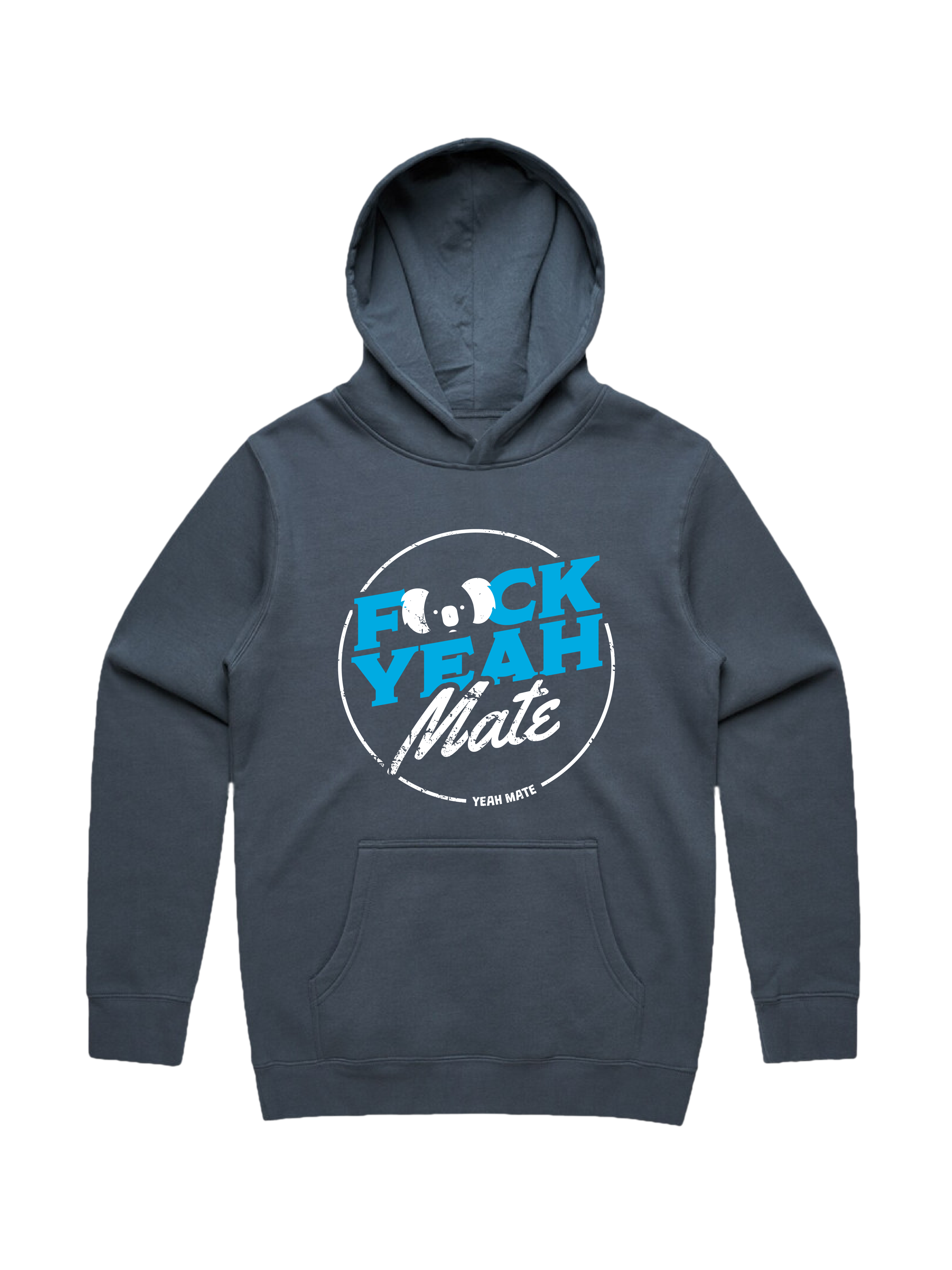 Premium Cotton Hoodie - Unisex Fit - F🐨ck Yeah Mate™ 4 - Petrol Blue - Yeah Mate Freestyle™ Clothing

