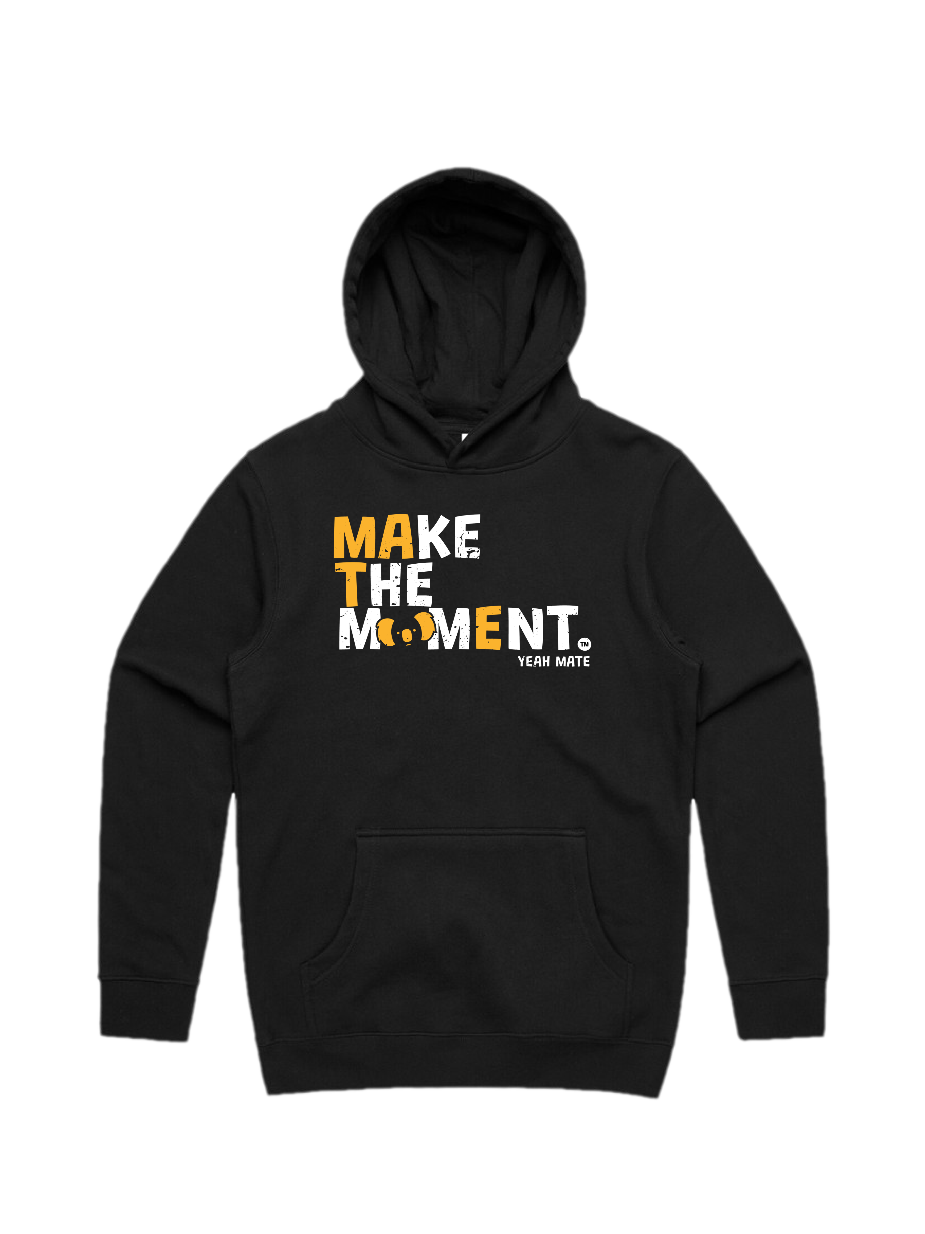 Premium Cotton Hoodie - Unisex Fit - MAKE THE MOMENT™ 1 - Black - Yeah Mate Freestyle™ Clothing
