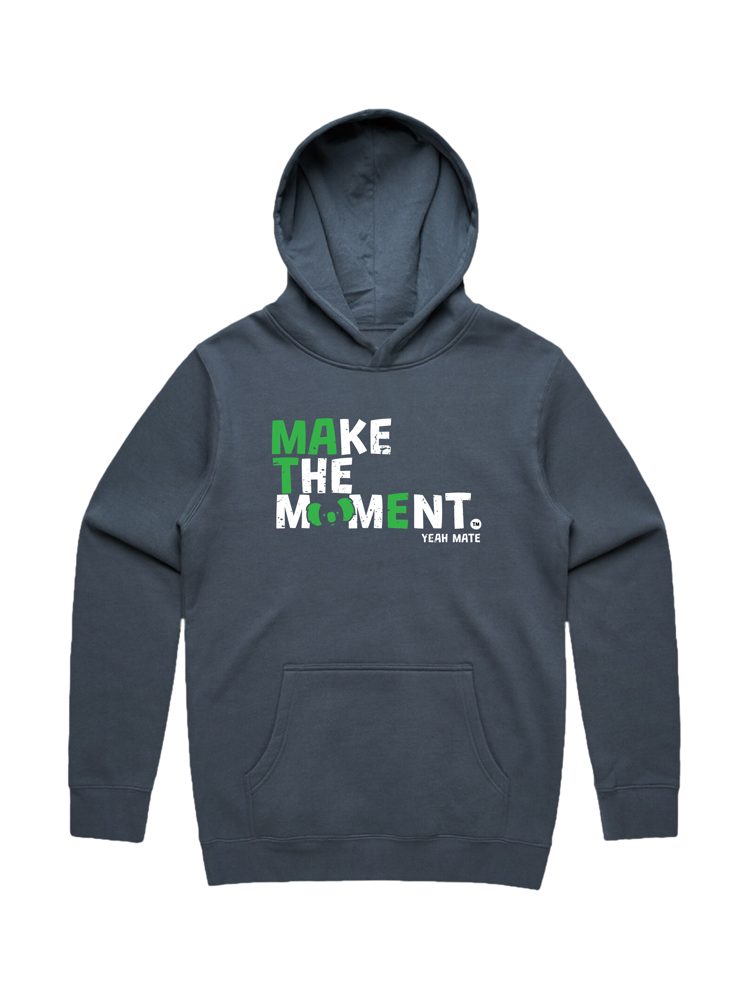Premium Cotton Hoodie - Unisex Fit - MAKE THE MOMENT™ 1 - Petrol Blue - Yeah Mate Freestyle™ Clothing
