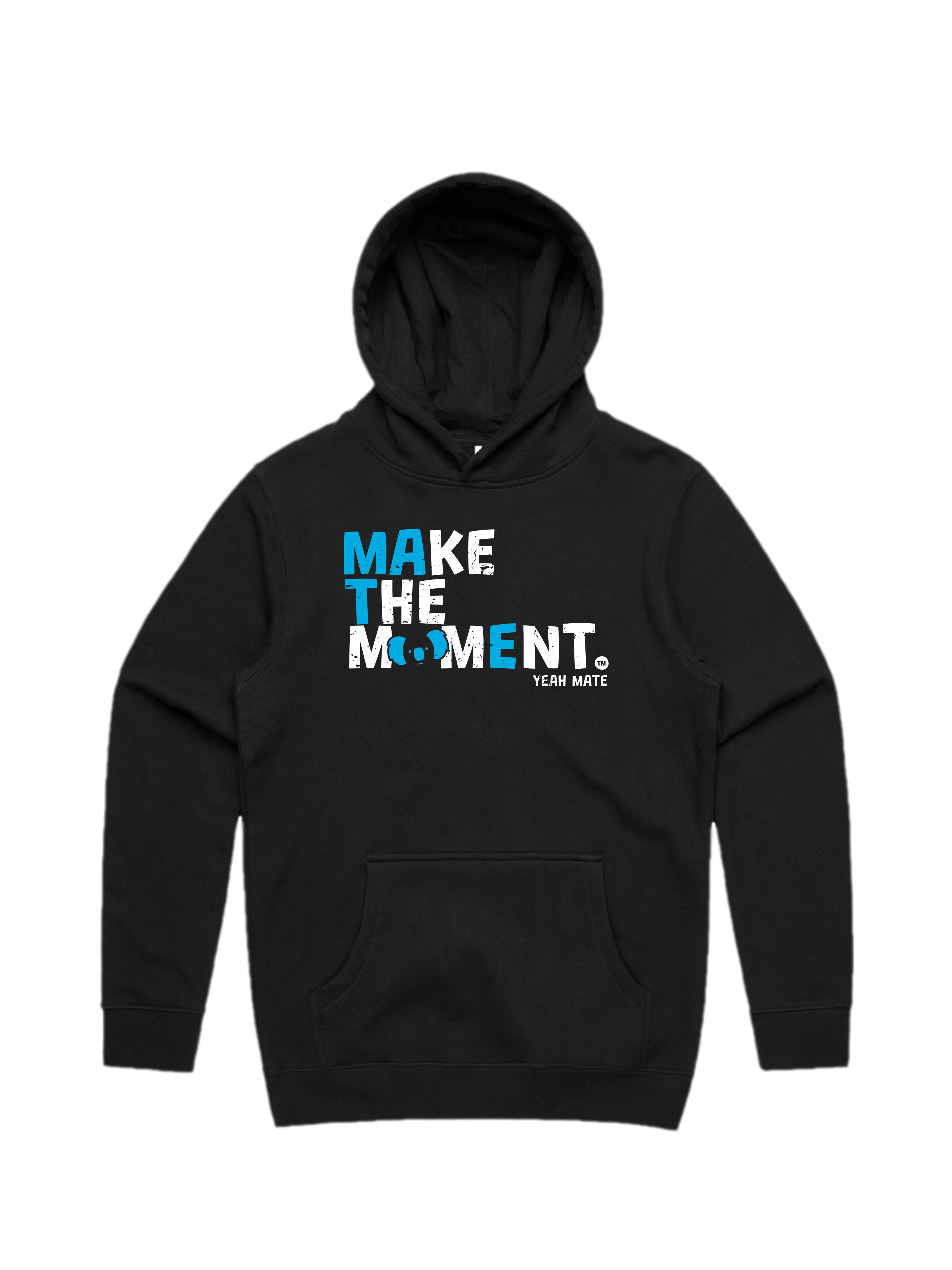Premium Cotton Hoodie - Unisex Fit - MAKE THE MOMENT™ 2 - Black - Yeah Mate Freestyle™ Clothing
