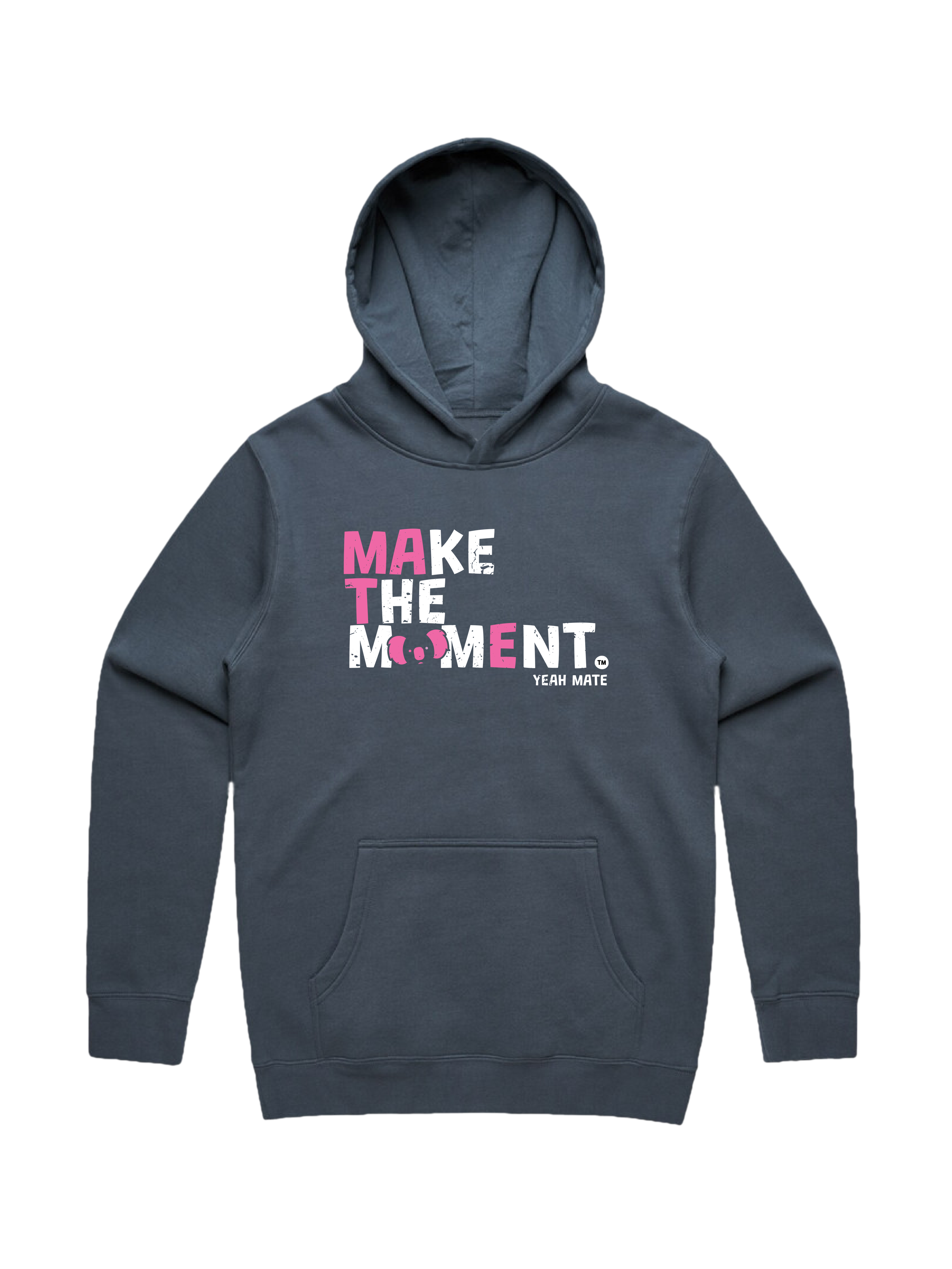Premium Cotton Hoodie - Unisex Fit - MAKE THE MOMENT™ 2 - Petrol Blue - Yeah Mate Freestyle™ Clothing
