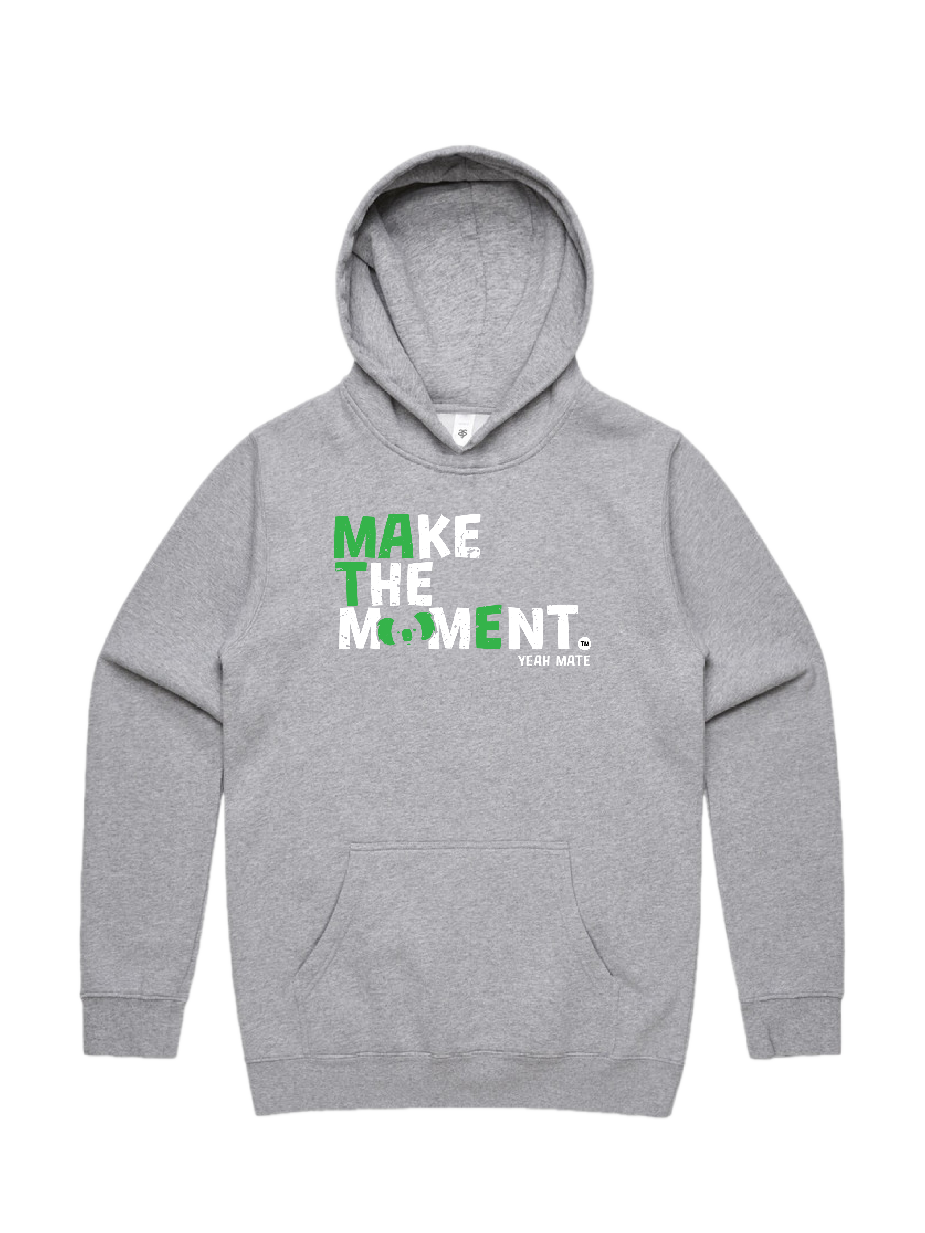 Premium Cotton Hoodie - Unisex Fit - MAKE THE MOMENT™ 3 - Grey Marle - Yeah Mate Freestyle™ Clothing
