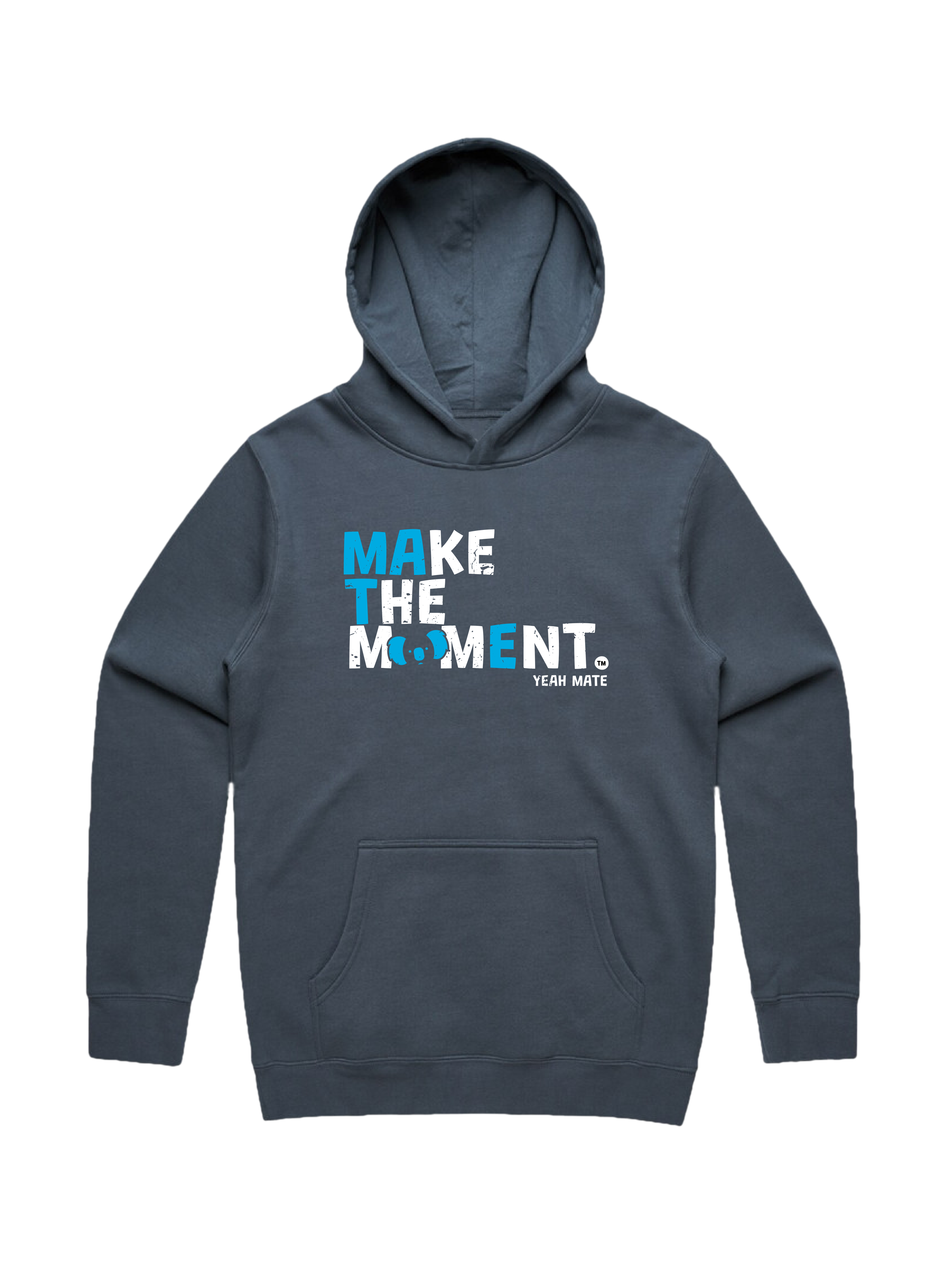 Premium Cotton Hoodie - Unisex Fit - MAKE THE MOMENT™ 3 - Petrol Blue - Yeah Mate Freestyle™ Clothing
