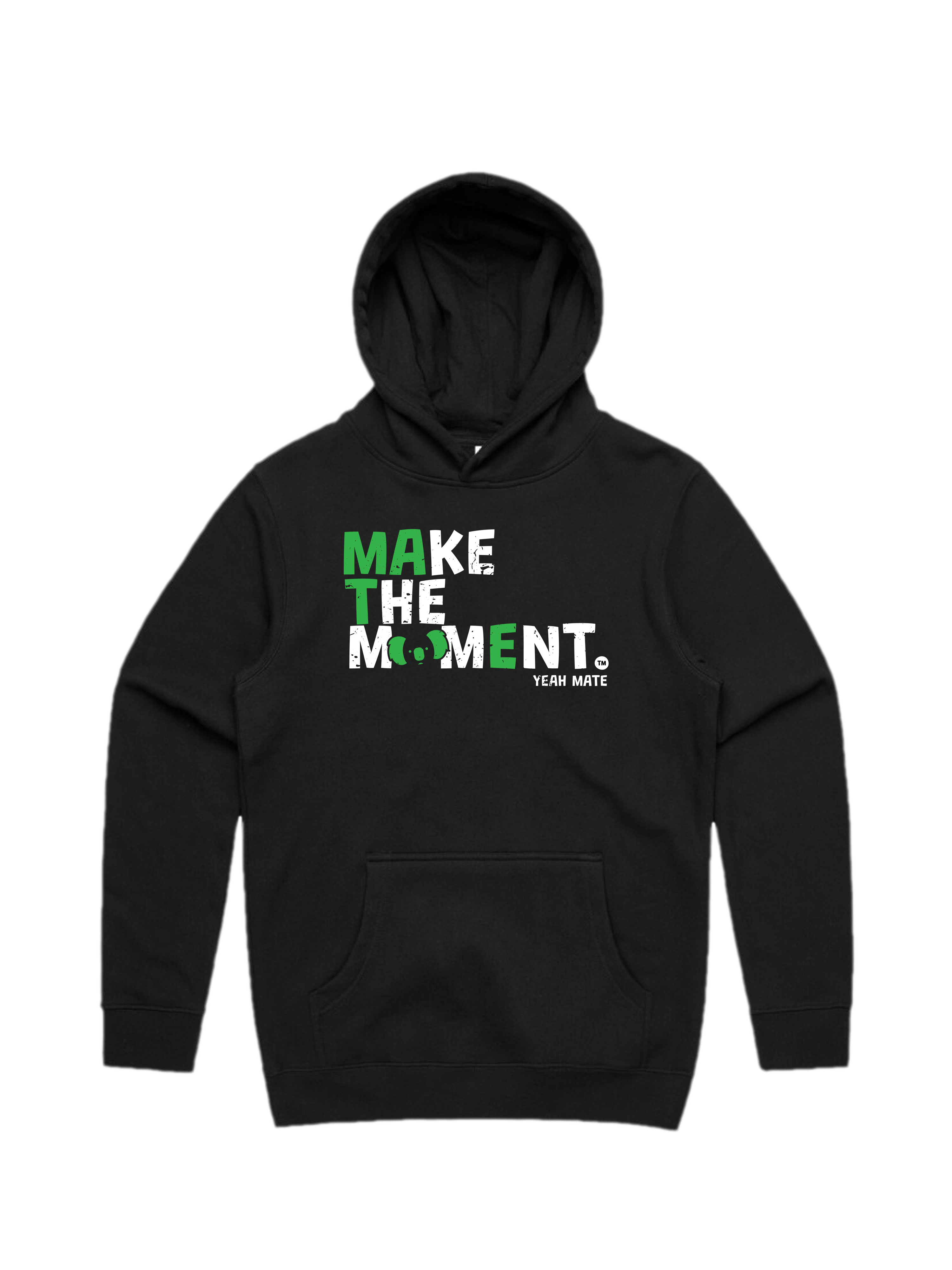 Premium Cotton Hoodie - Unisex Fit - MAKE THE MOMENT™ 4 - Black - Yeah Mate Freestyle™ Clothing
