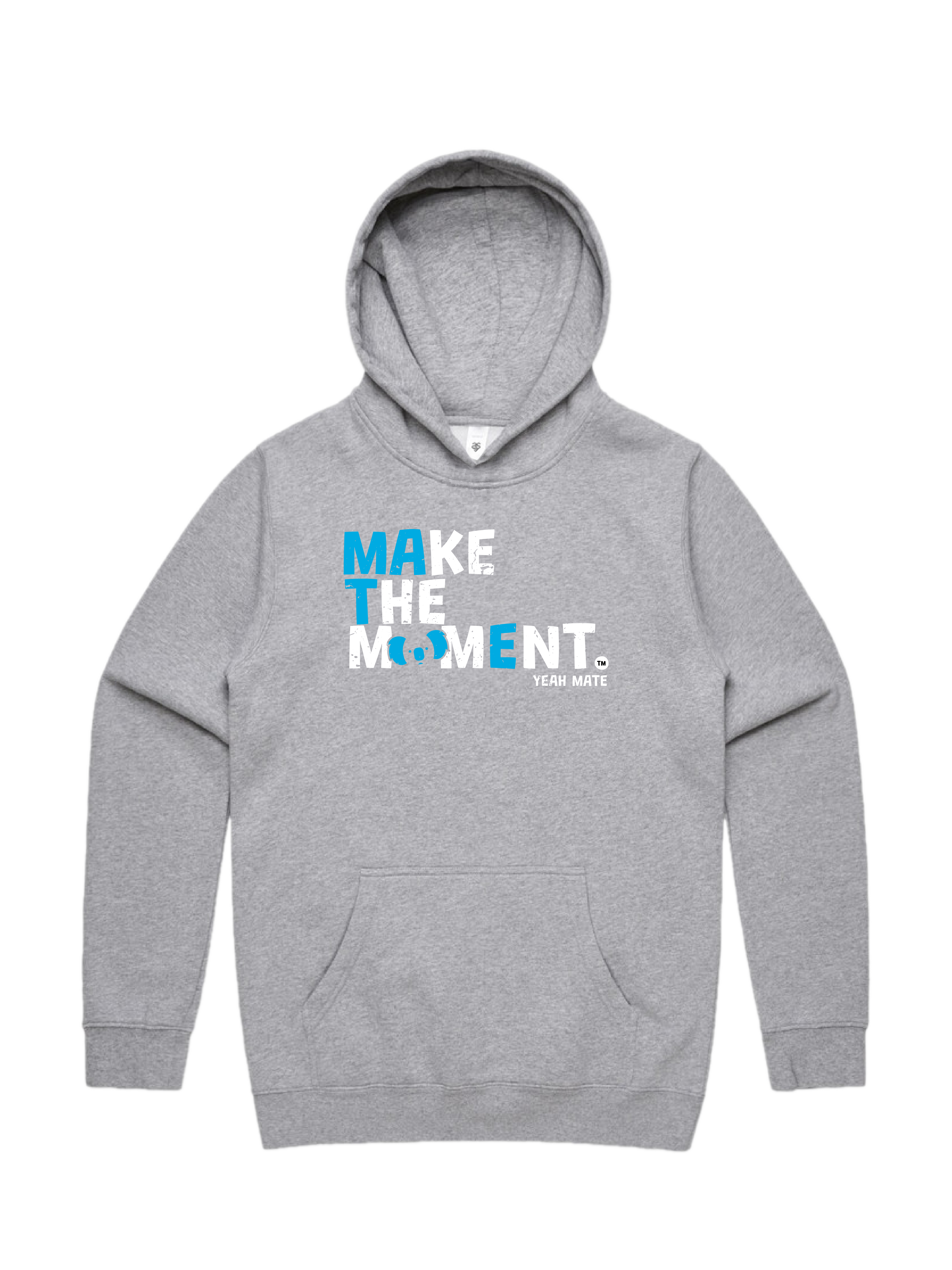 Premium Cotton Hoodie - Unisex Fit - MAKE THE MOMENT™ 4 - Grey Marle - Yeah Mate Freestyle™ Clothing
