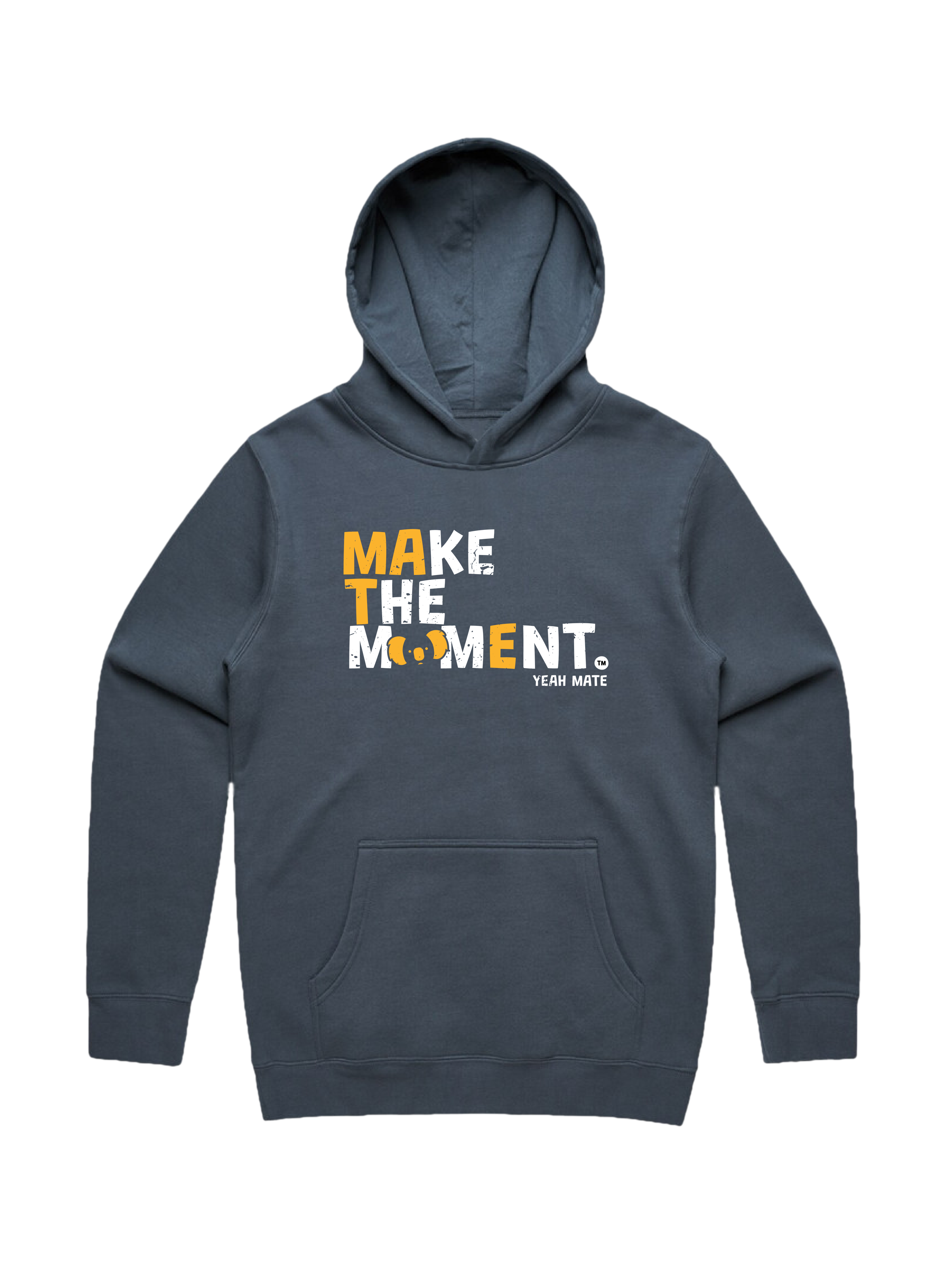 Premium Cotton Hoodie - Unisex Fit - MAKE THE MOMENT™ 4 - Petrol Blue - Yeah Mate Freestyle™ Clothing
