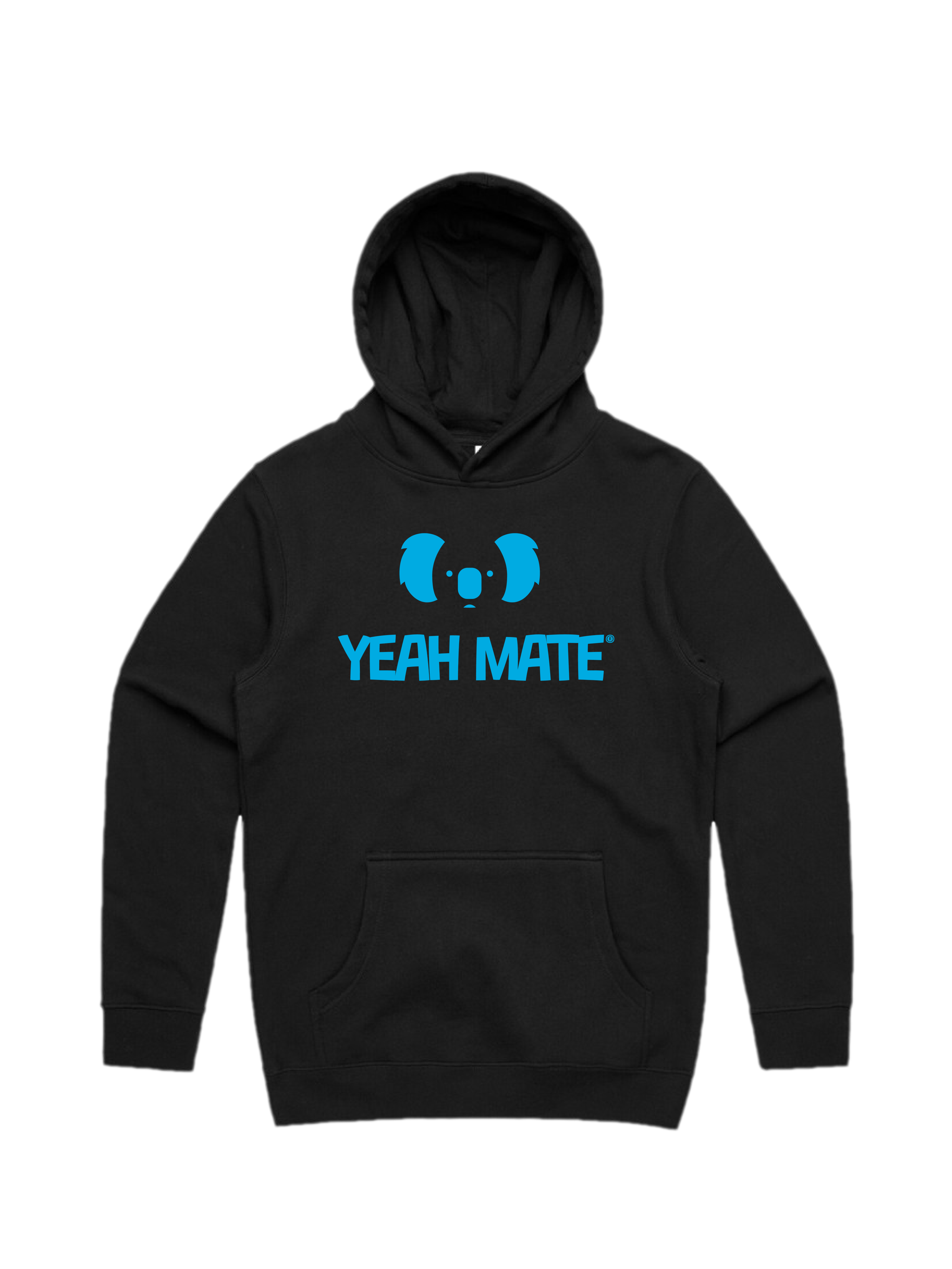 Premium Cotton Hoodie - Unisex Fit - Stacked Logo 3 - Black - Yeah Mate Freestyle™ Clothing
