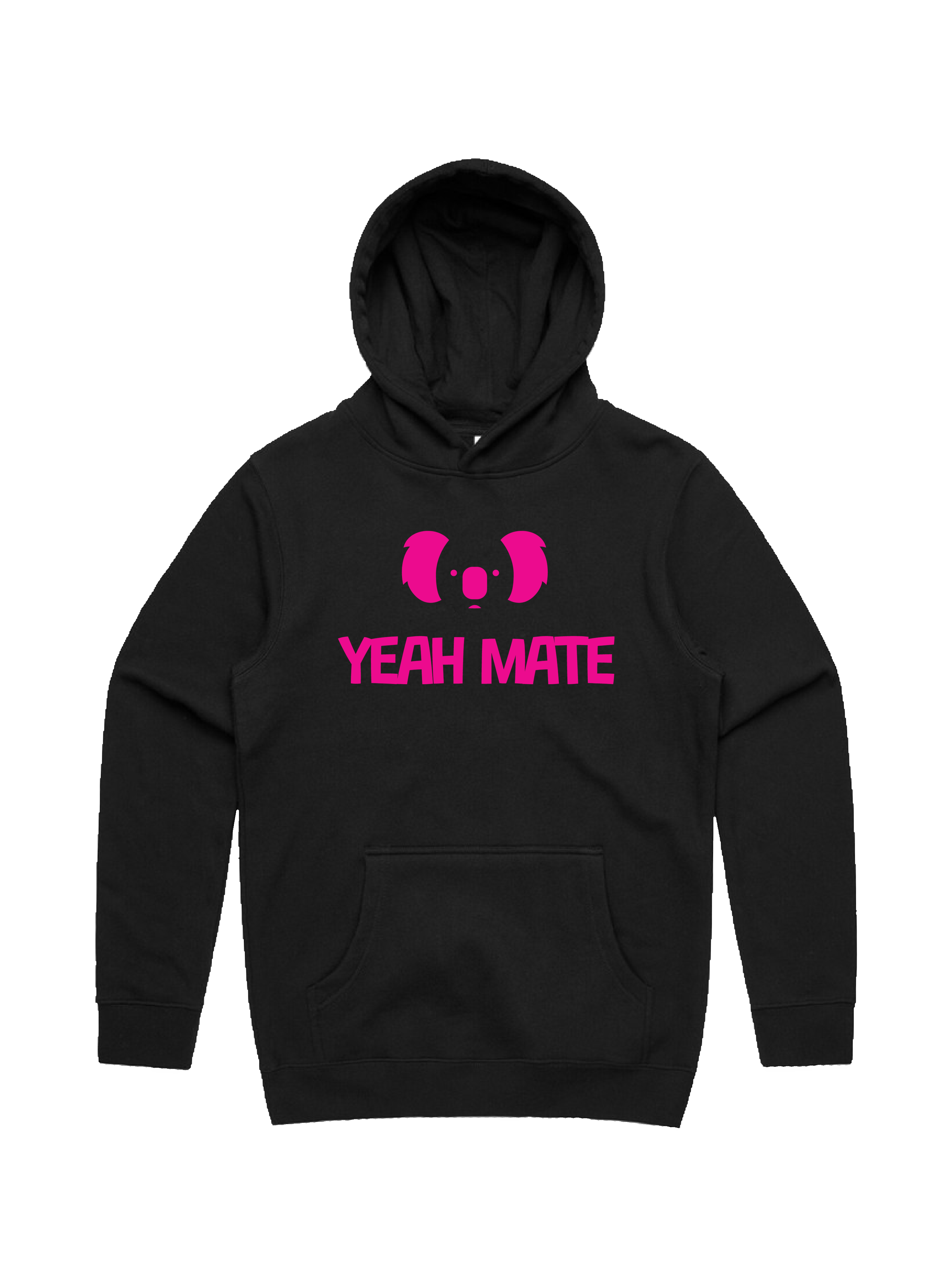 Premium Cotton Hoodie - Unisex Fit - YM Stacked Logo  6 - Black - Yeah Mate Freestyle™ Clothing
