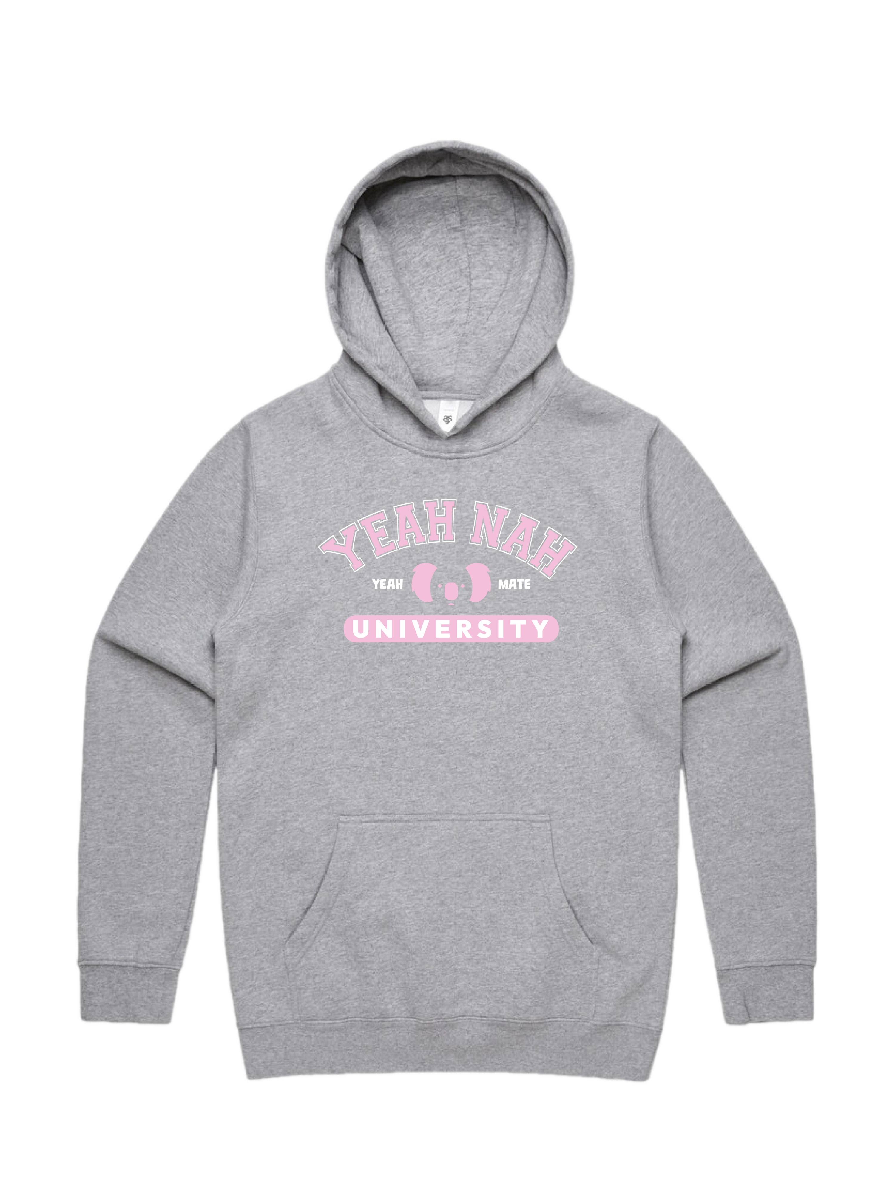 Premium Cotton Hoodie - Unisex Fit - Yeah Nah University™ 1 - Grey Marle - Yeah Mate Freestyle™ Clothing
