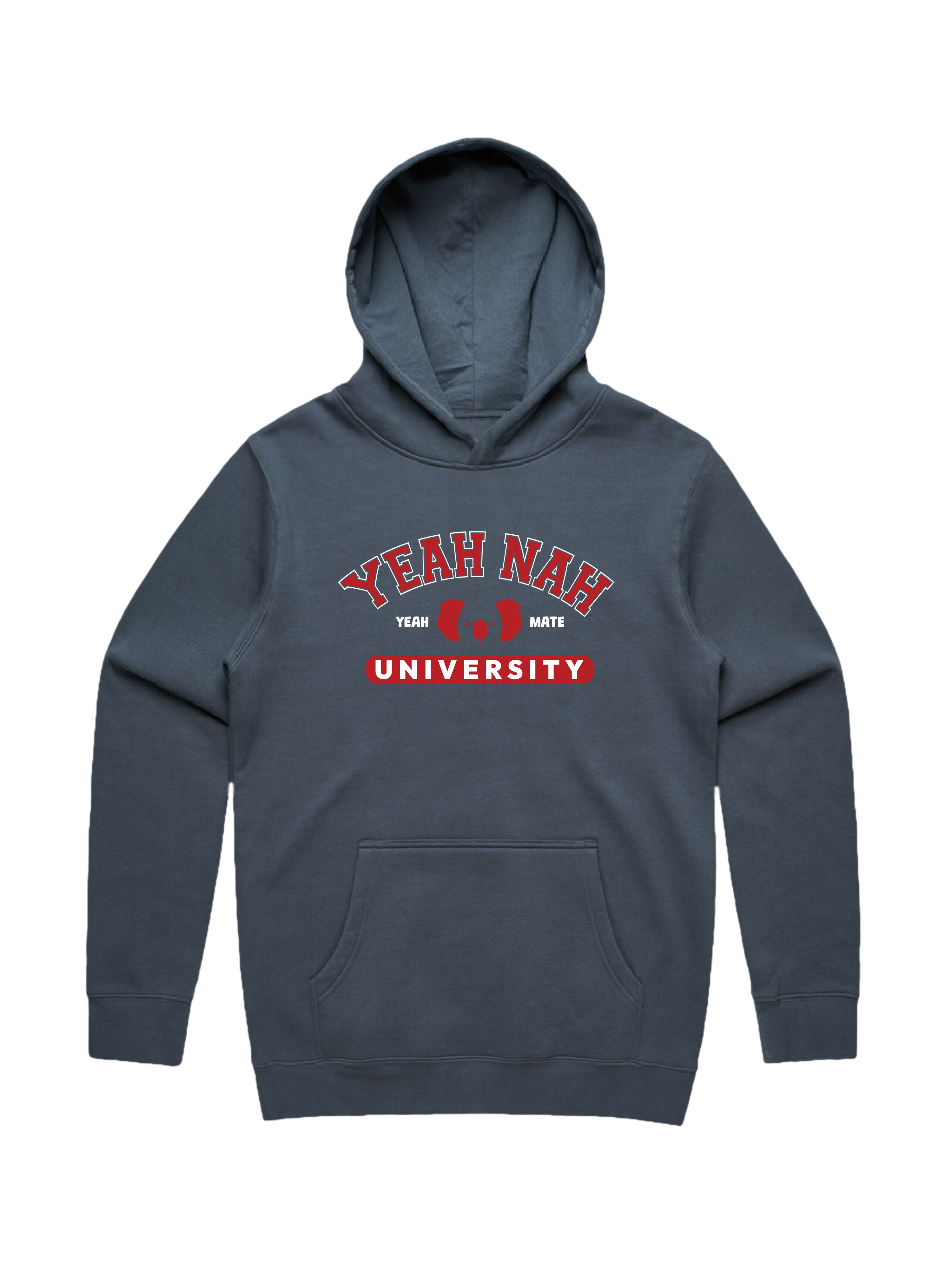 Premium Cotton Hoodie - Unisex Fit - Yeah Nah University™ 2 - Petrol Blue - Yeah Mate Freestyle™ Clothing
