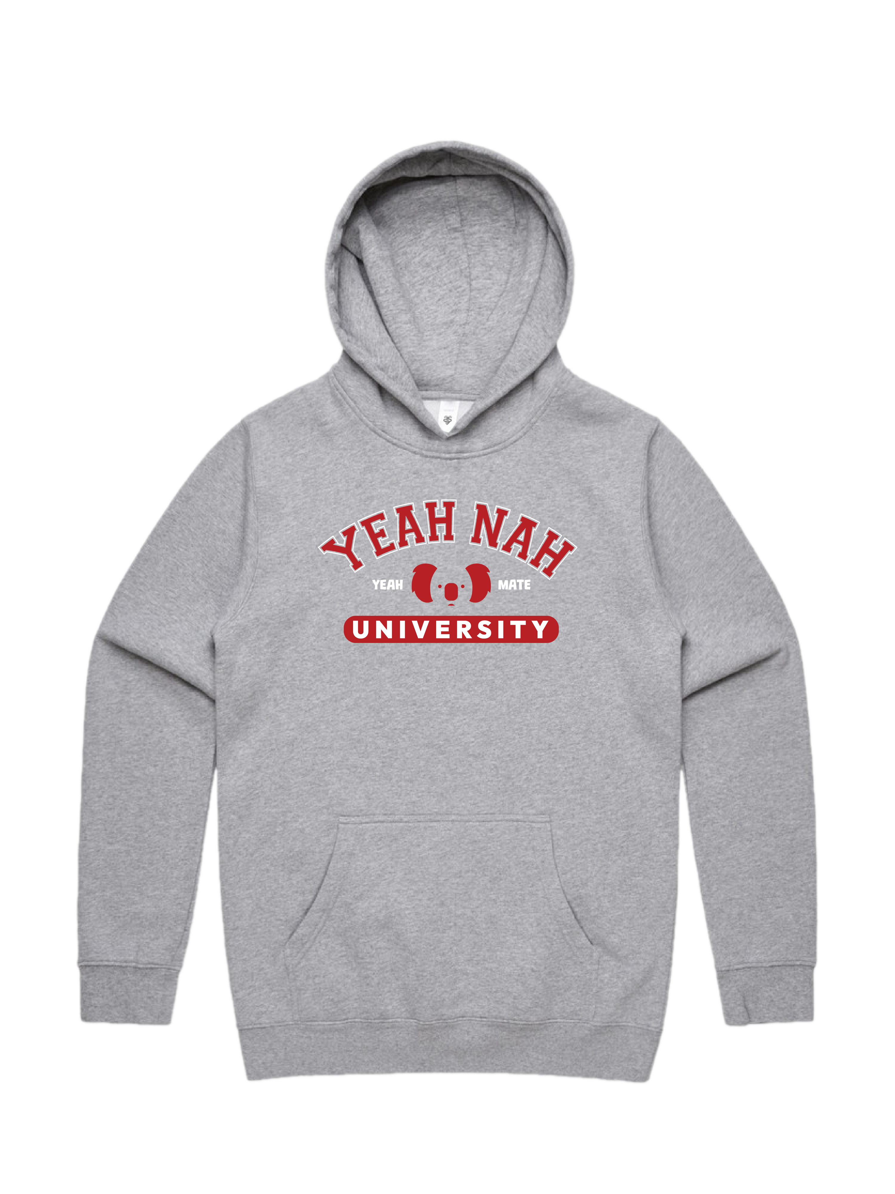 Premium Cotton Hoodie - Unisex Fit - Yeah Nah University™ 3 - Grey Marle - Yeah Mate Freestyle™ Clothing
