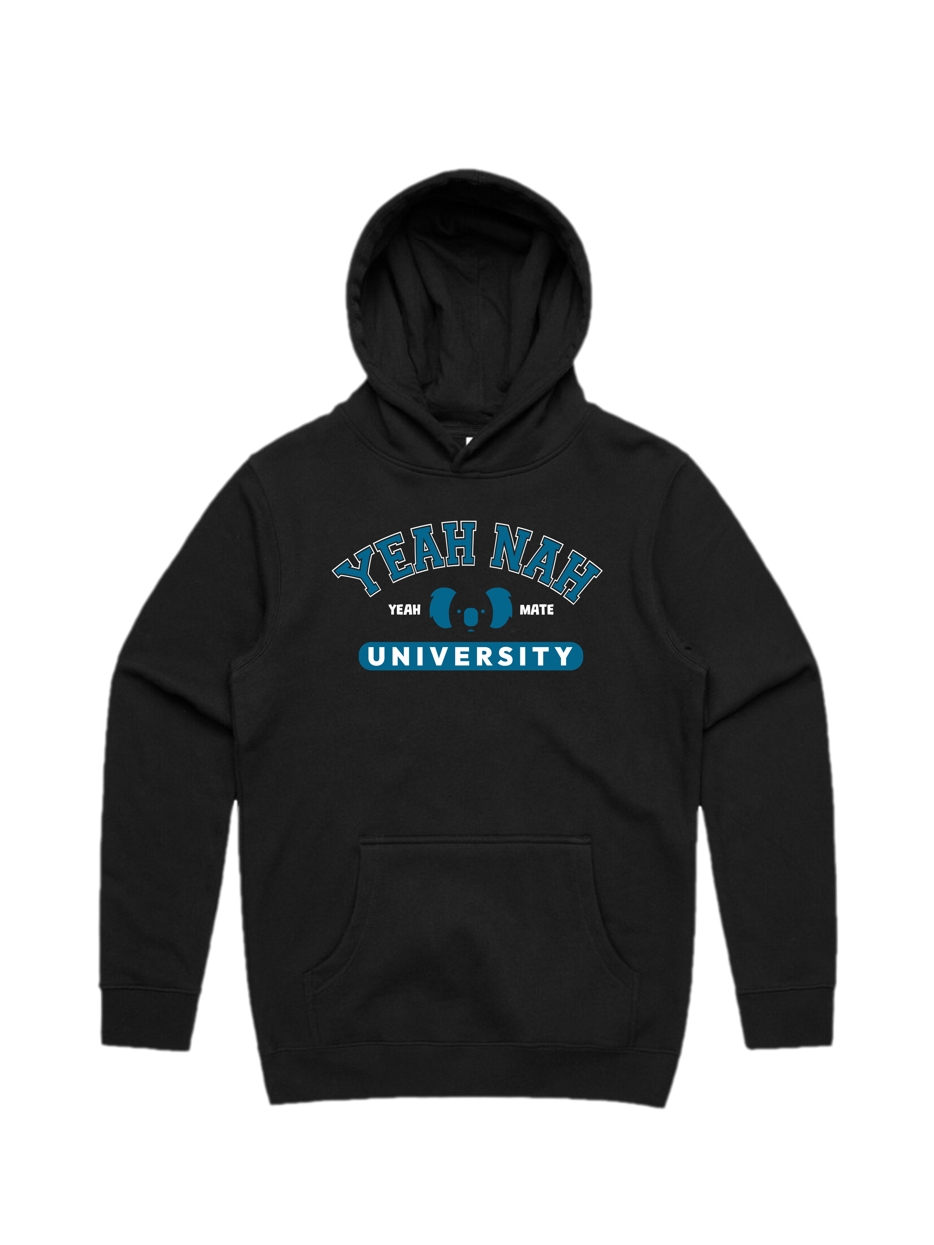Premium Cotton Hoodie - Unisex Fit - Yeah Nah University™ 4 - Black - Yeah Mate Freestyle™ Clothing
