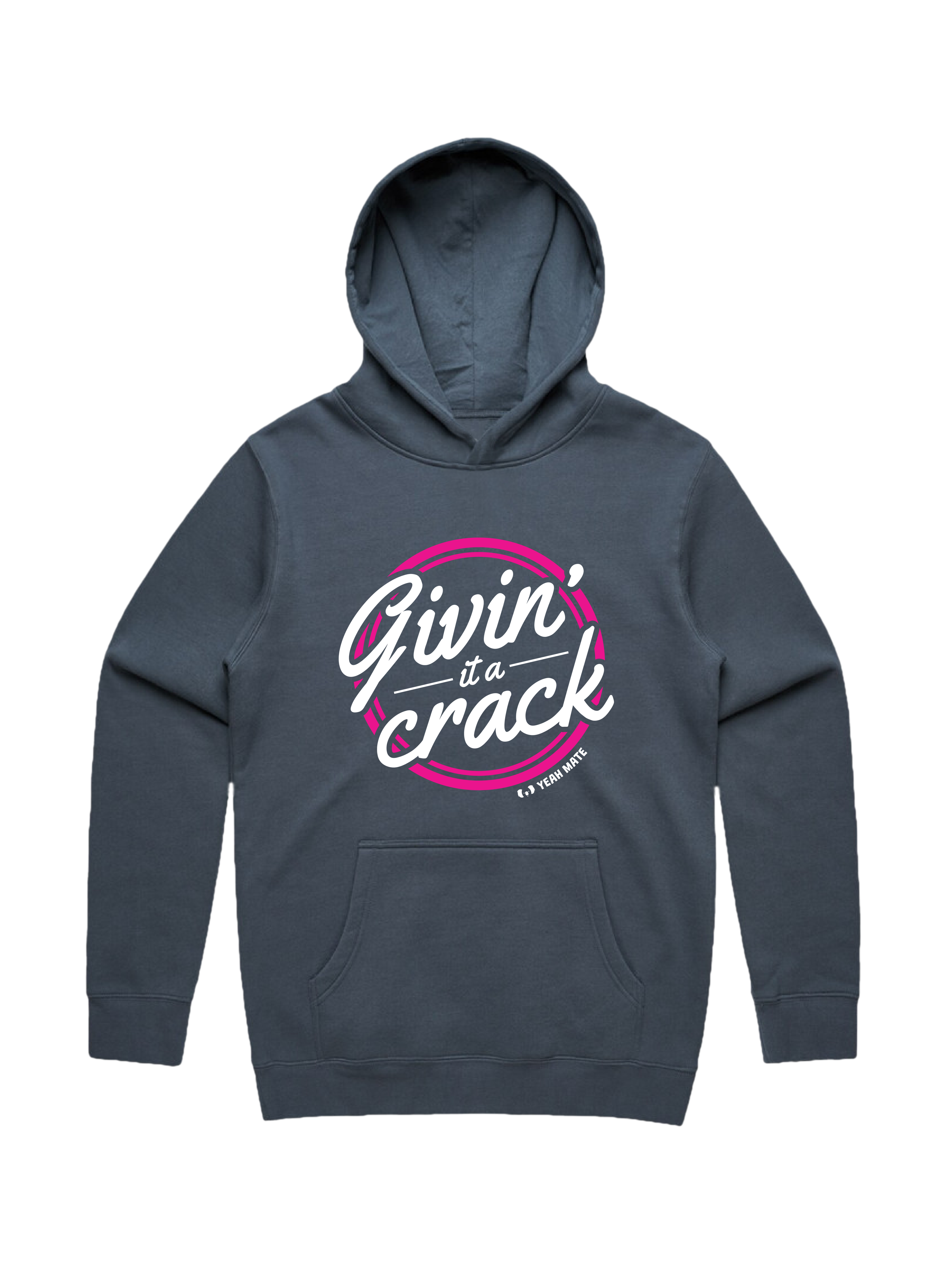 Premium Fit Hoodie - Unisex Fit - Givin it a Crack™ 4 - Petrol Blue - Yeah Mate Freestyle™ Clothing
