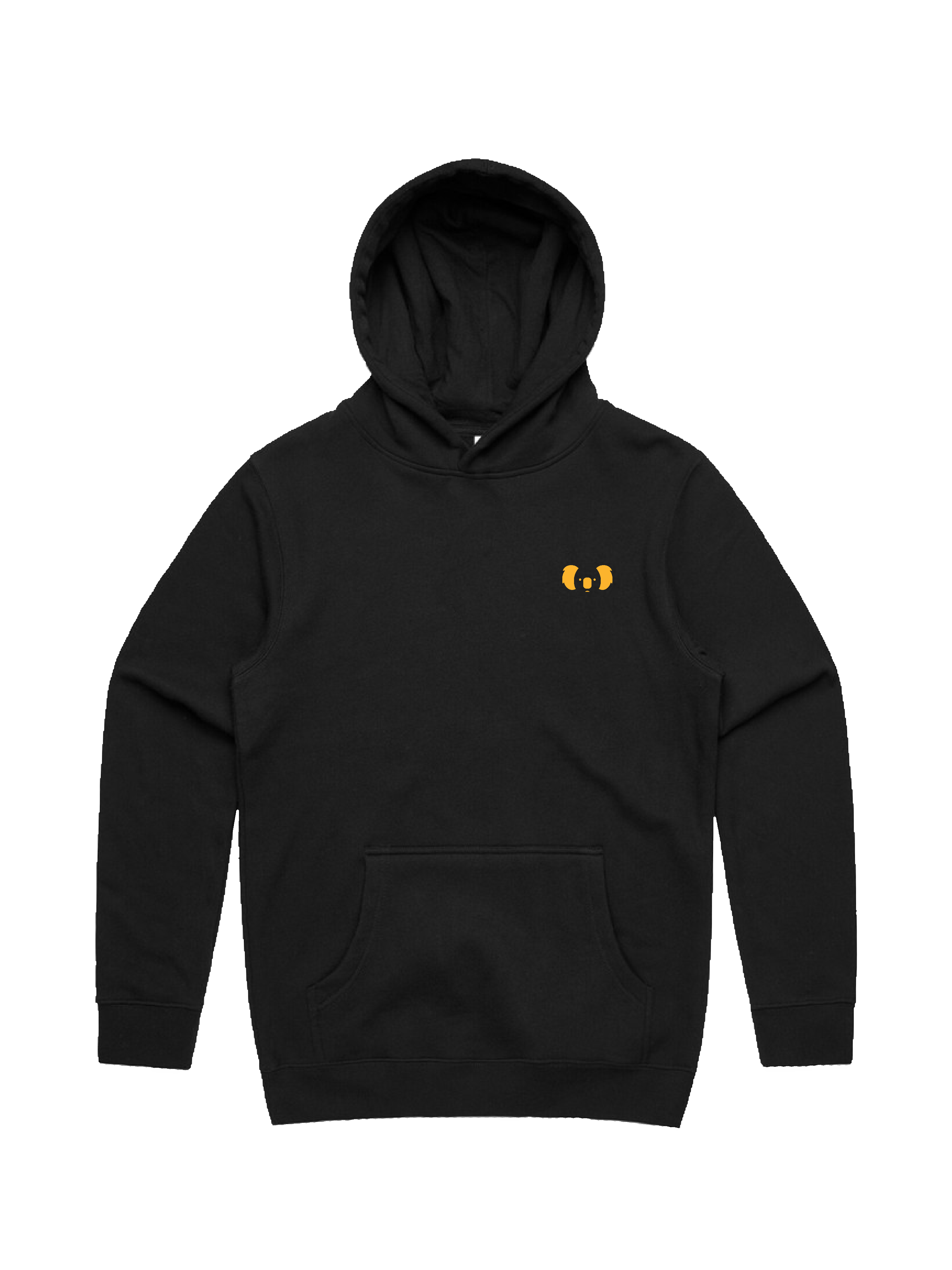 Premium Fit Hoodie - Unisex Fit - Koala Logo 2 - Black  - Yeah Mate Classic™ Clothing
