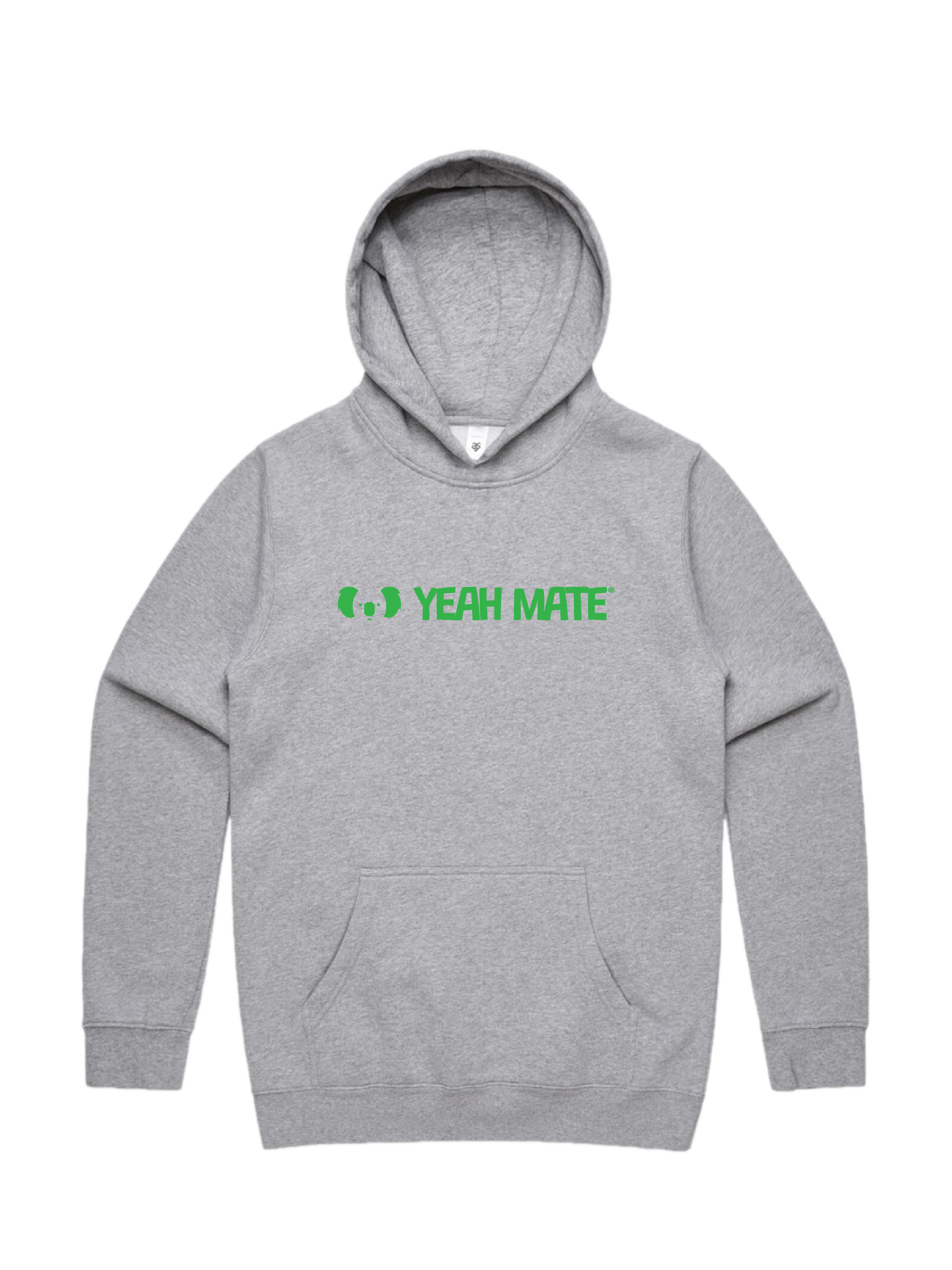 Premium Fit Hoodie - Unisex Fit - Linear Logo 1 - Grey Marle - Yeah Mate Freestyle™ Clothing
