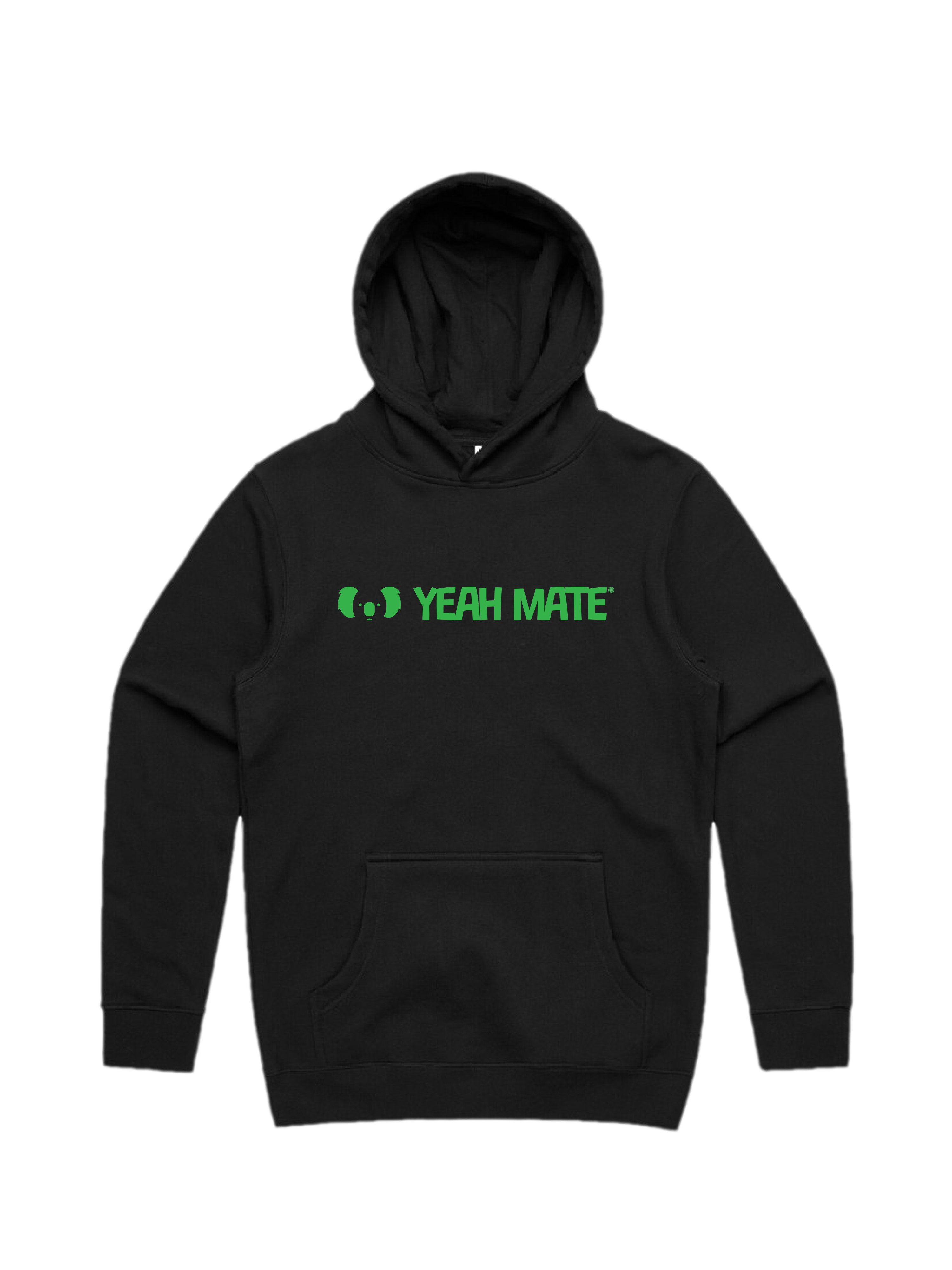 Premium Fit Hoodie - Unisex Fit - Linear Logo 2 - Black  - Yeah Mate Freestyle™ Clothing

