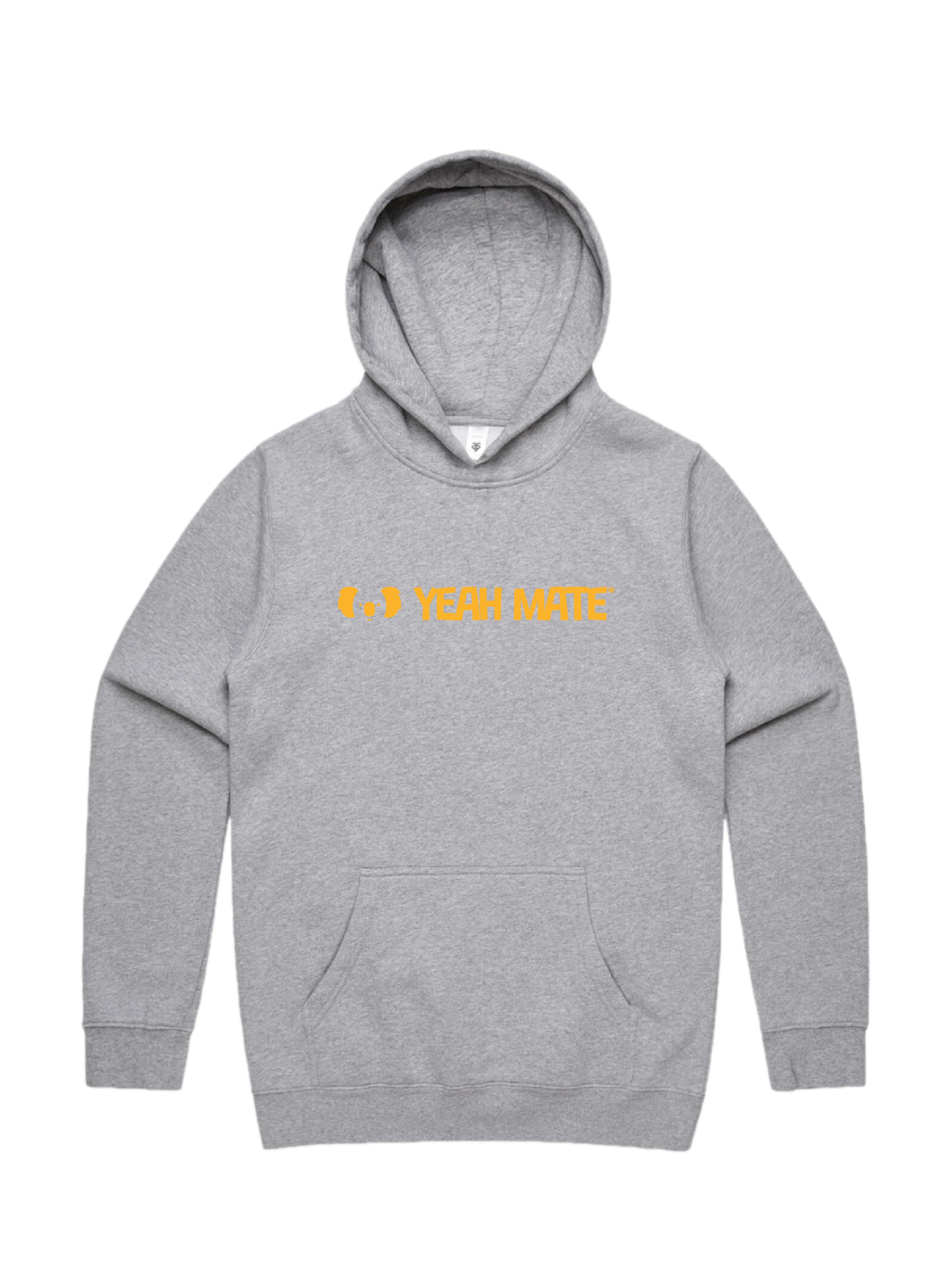 Premium Fit Hoodie - Unisex Fit - Linear Logo 2 - Grey Marle  - Yeah Mate Freestyle™ Clothing

