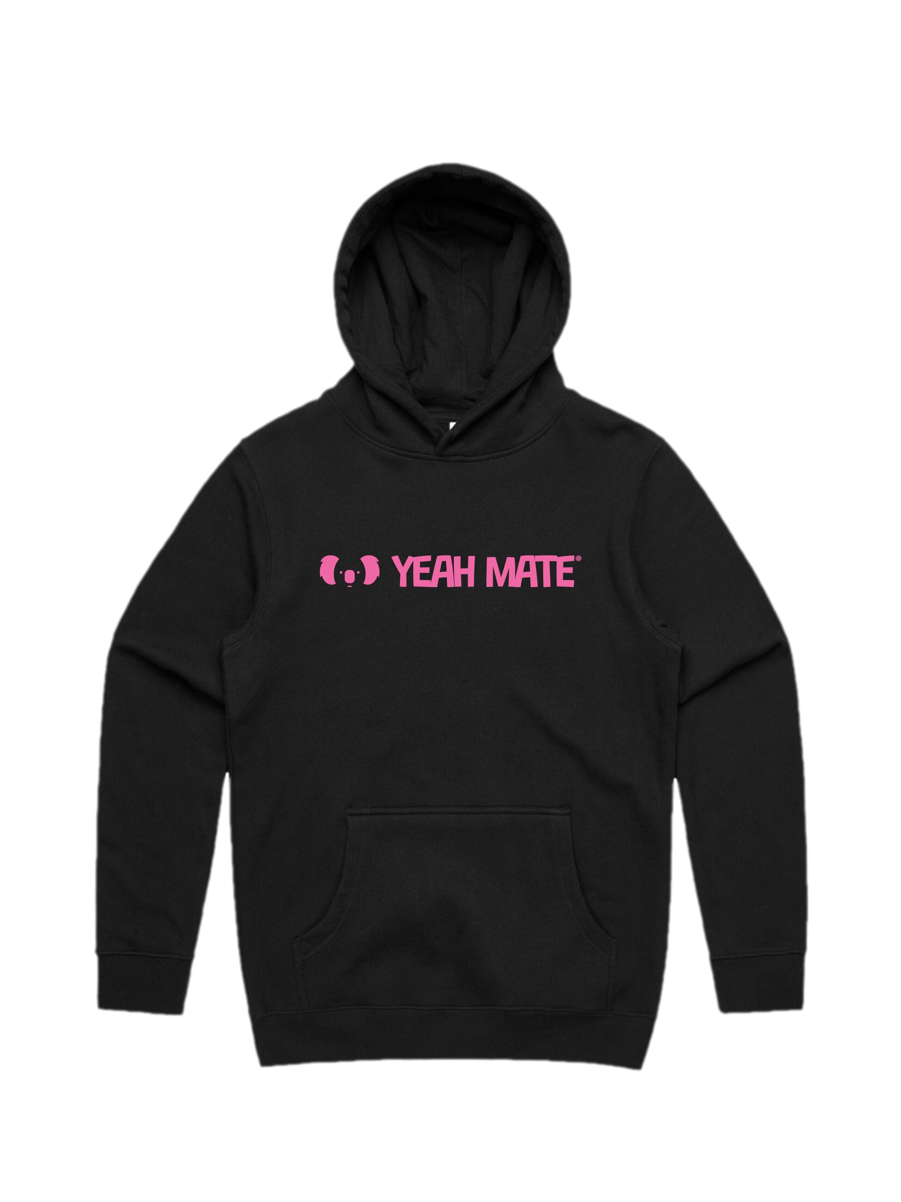 Premium Fit Hoodie - Unisex Fit - Linear Logo 3 - Black  - Yeah Mate Freestyle™ Clothing
