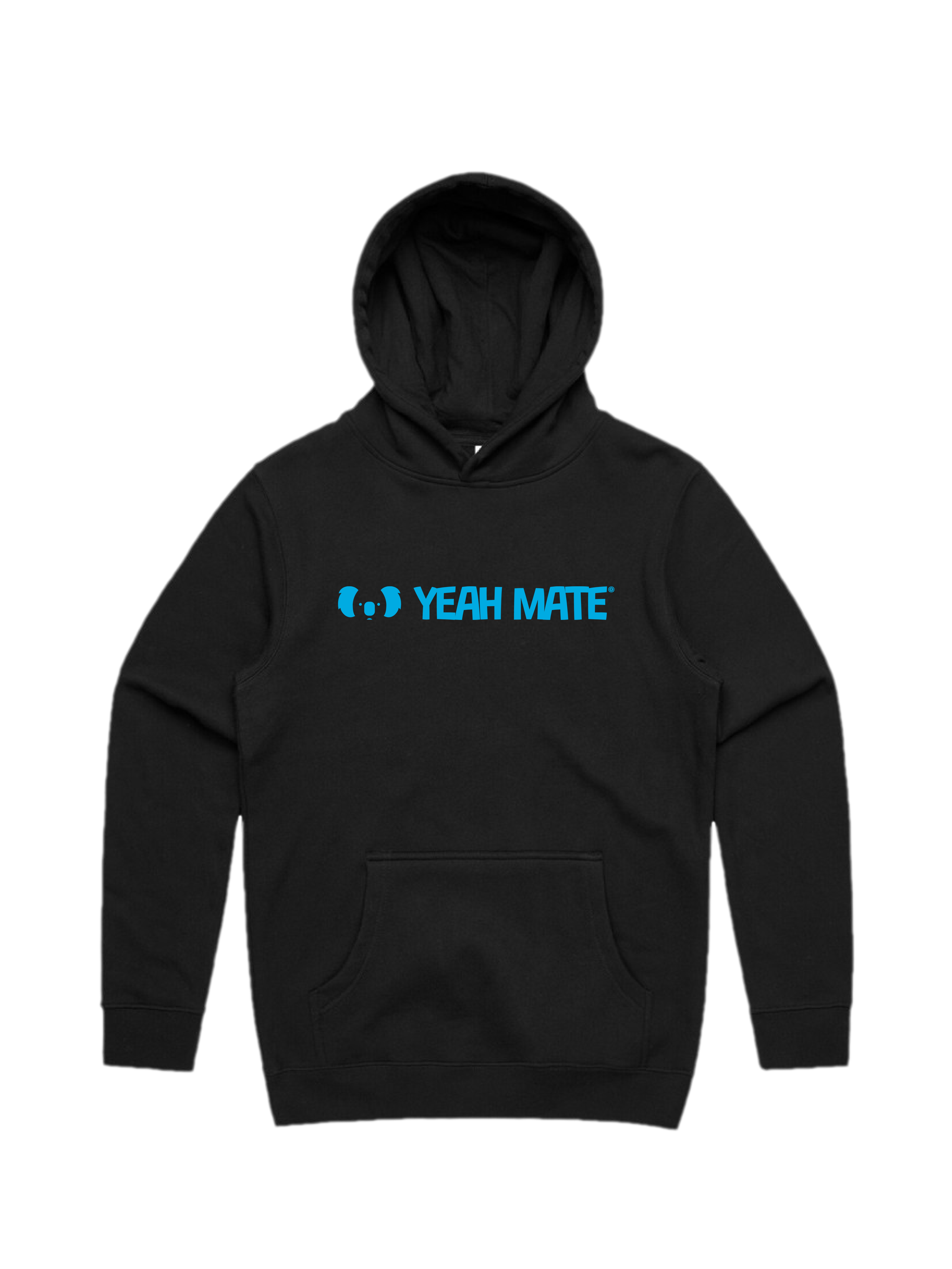 Premium Fit Hoodie - Unisex Fit - Linear Logo 4 - Black  - Yeah Mate Freestyle™ Clothing
