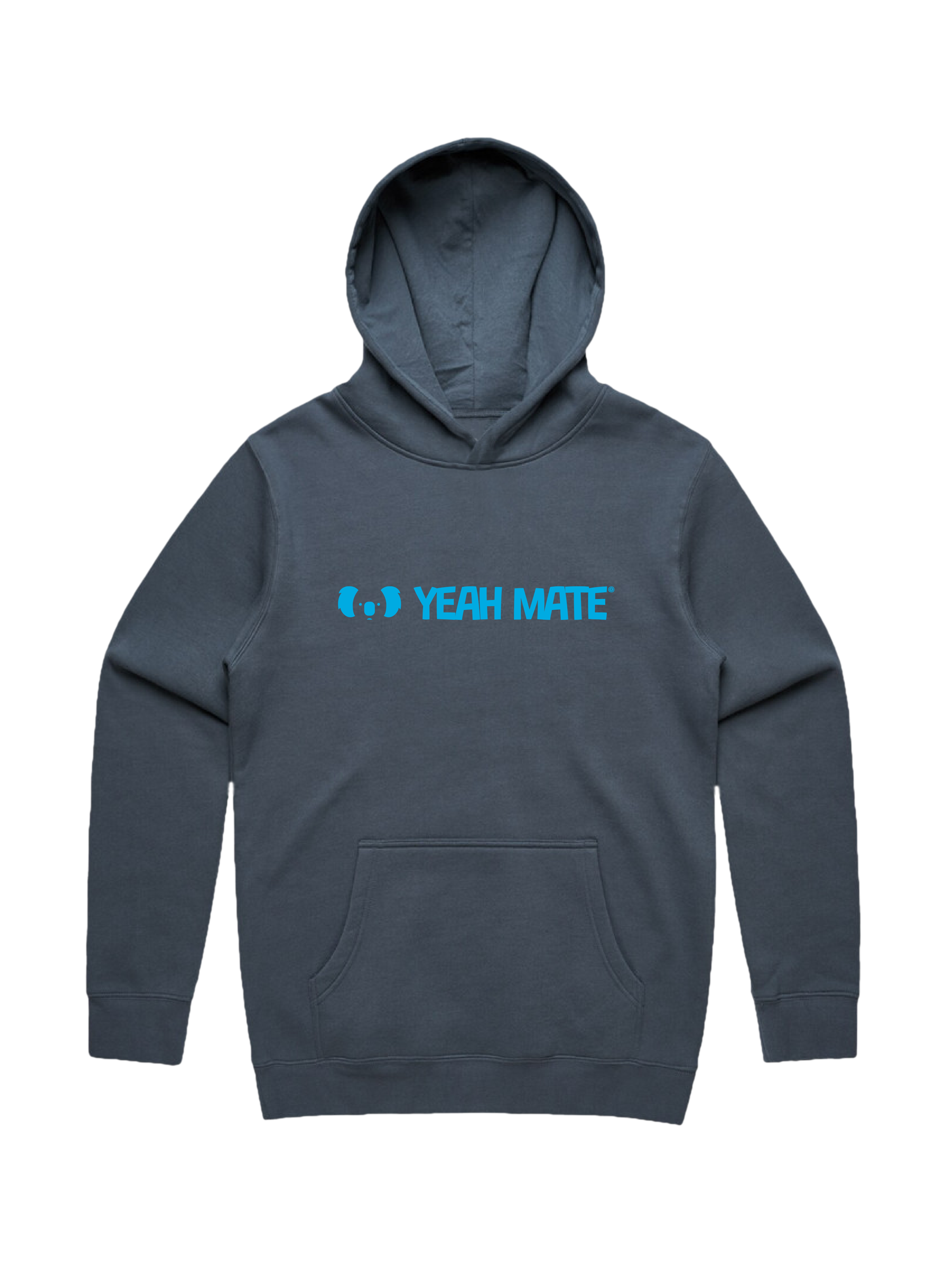 Premium Fit Hoodie - Unisex Fit - Linear Logo 4 - Petrol Blue  - Yeah Mate Freestyle™ Clothing
