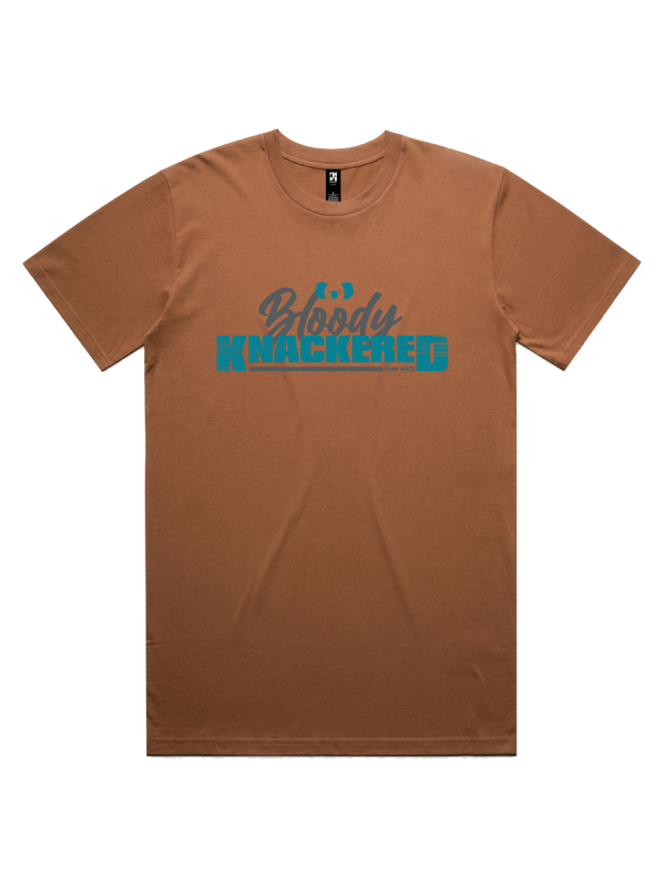Bloody Knackered Mens Tshirt - Teal / Cocoa