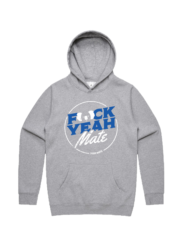 F🐨ck Yeah Mate Hoodie - Lightning Blue / Gray Marle