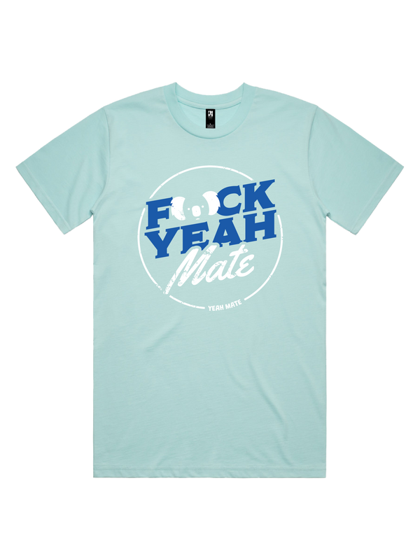 F🐨ck Yeah Mate MensTshirt - Lightning Blue / Lagoon