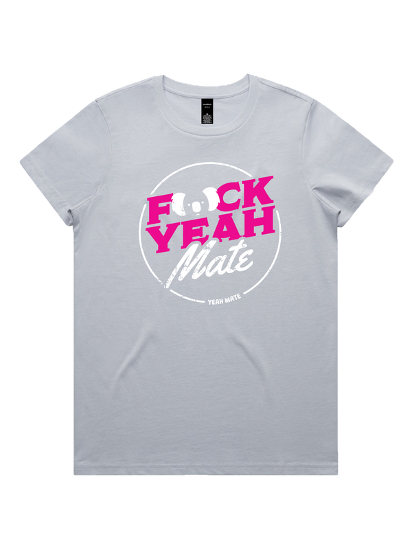 F🐨ck Yeah Mate Ladies Tshirt - Flaming Galah / Powder
